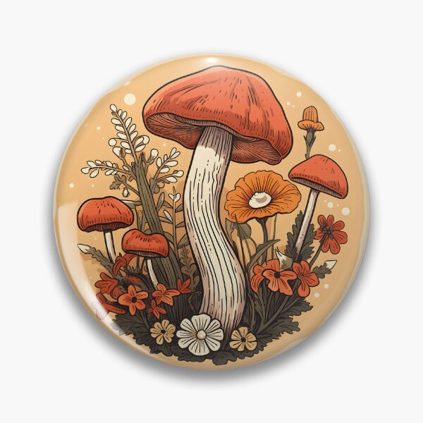 Item preview, Retro Mushrooms and Wildflowers designed and sold by Brainless Art.