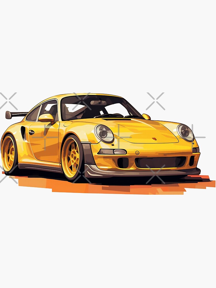 Sticker Mural Trou Jaune Porsche