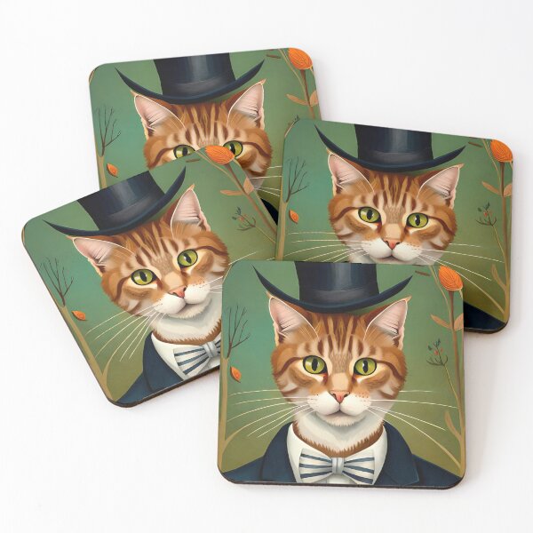 Item preview, Painted colorful retro funny cat designed and sold by HappyTrippy.