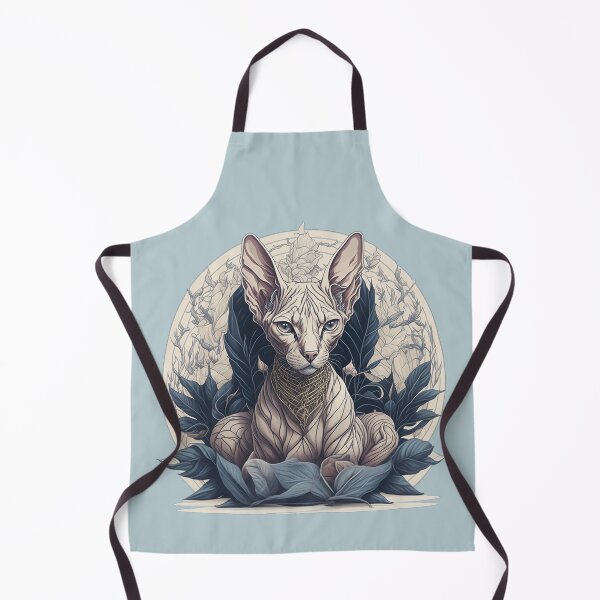 Artikelvorschau, Aquarell Sphynx Katze unter blühenden Blumen entworfen und verkauft von TortoPlusa.