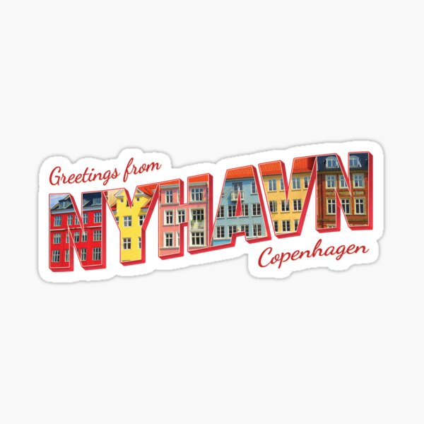 Item preview, Greetings from Nyhavn Copenhagen Denmark vintage style retro souvenir designed and sold by DeveloperProp0.