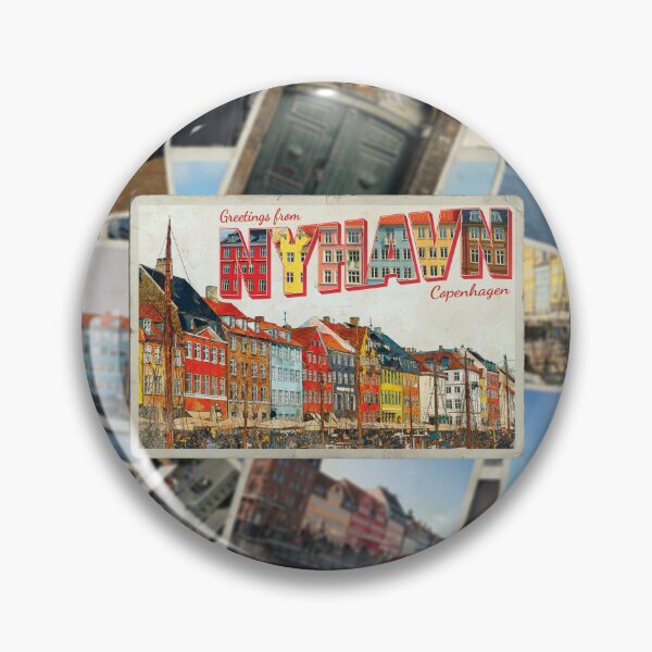 Aperçu de l'œuvre Salutations de Nyhavn Copenhagen Danemark souvenir rétro de style vintage créée et vendue par DeveloperProp0.