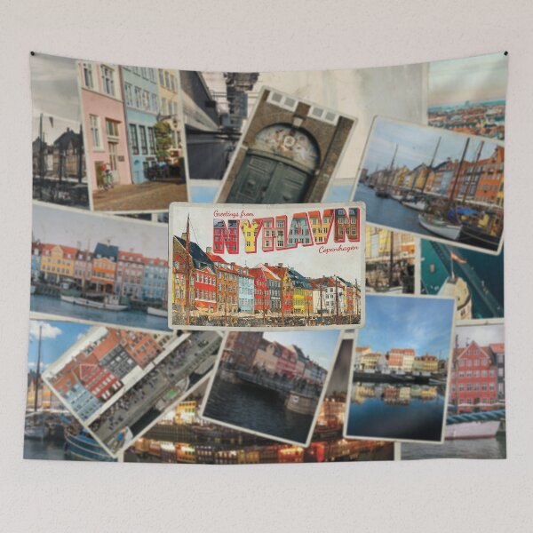 Item preview, Greetings from Nyhavn Copenhagen Denmark vintage style retro souvenir designed and sold by DeveloperProp0.