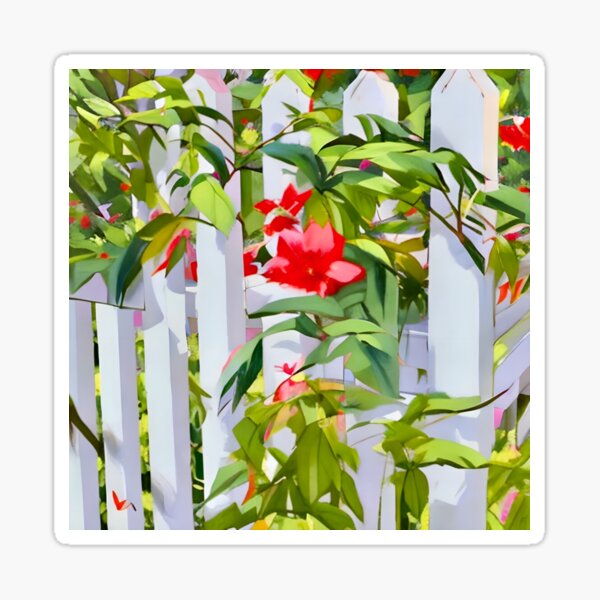 Item preview, Flowers on a White Picket Fence designed and sold by Dana Roper.