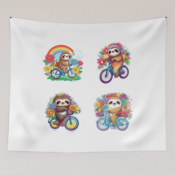 Item preview, Funny Sloths Riding Bikes designed and sold by AdiRemba.