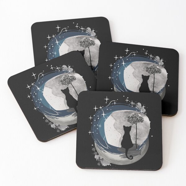 Item preview, Insomnia and loneliness - Cat thinks about the end of the world at night when you cant sleep | Meowing cat to the starry sky designed and sold by Erry-ewell.