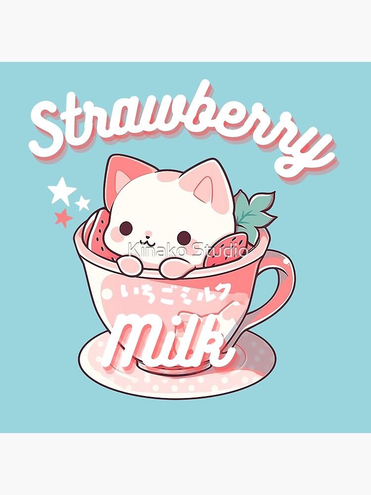 Kawaii Glass Cup Kawaii Strawberry Milk Cup Glass Kawaii Cup  Japanese Drinks Kawaii (Peach mug): Teacups