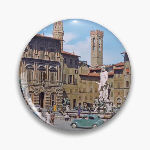 Item preview, 1940s - Scene in front of the Fountain of Neptune, Florence, Italy designed and sold by thatwaslife.