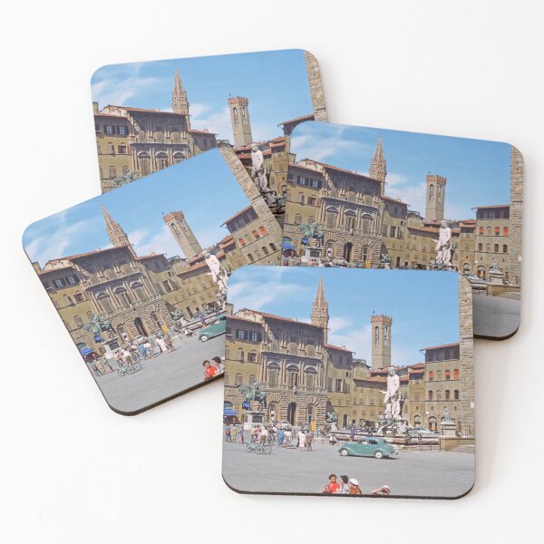Item preview, 1940s - Scene in front of the Fountain of Neptune, Florence, Italy designed and sold by thatwaslife.