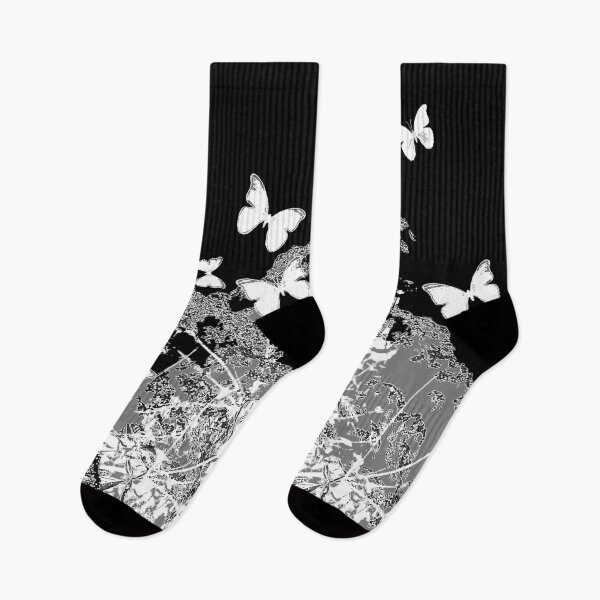 Item preview, BLACK-WHITE BUTTERFLES ABSTRACT GARDEN ART designed and sold by sharlesart.