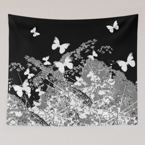 Item preview, BLACK-WHITE BUTTERFLES ABSTRACT GARDEN ART designed and sold by sharlesart.