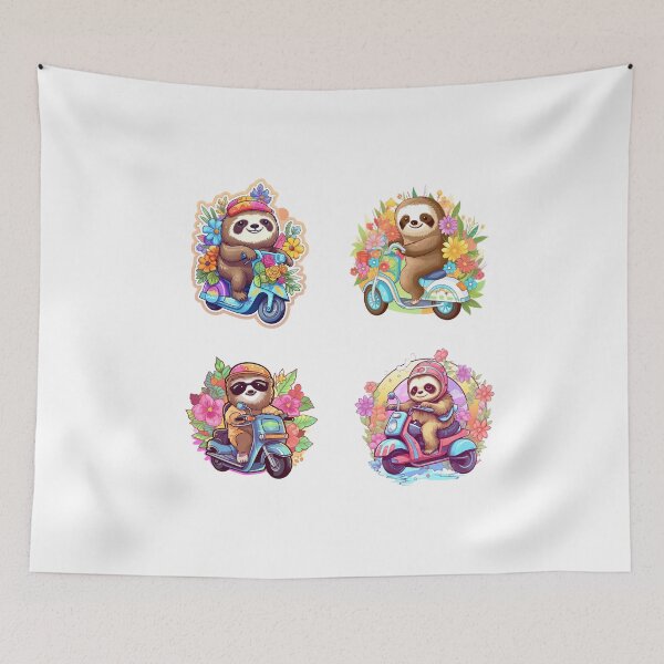 Item preview, Funny Sloths Riding Motorcycles designed and sold by AdiRemba.