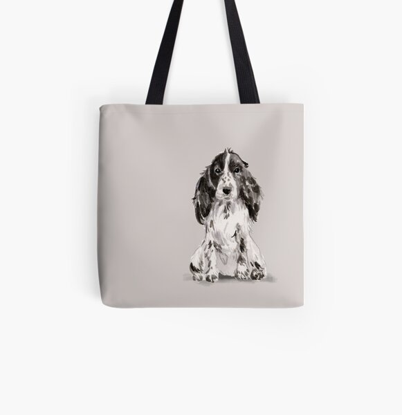 Cocker Spaniel Illustration All Over Print Tote Bag
