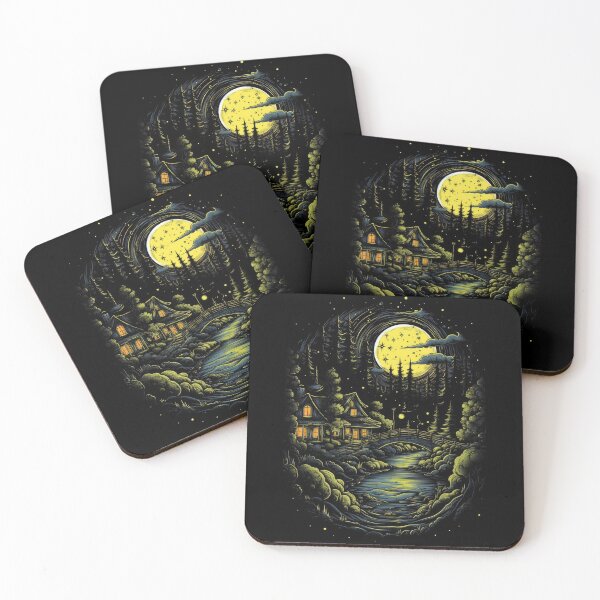 Item preview, Nighttime Forest Cabin  designed and sold by EnviPrints.