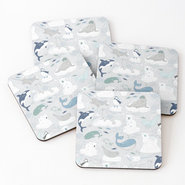 Item preview, Arctic Animal Icebergs - White and grey - Fun Pattern by Cecca Designs designed and sold by Cecca-Designs.