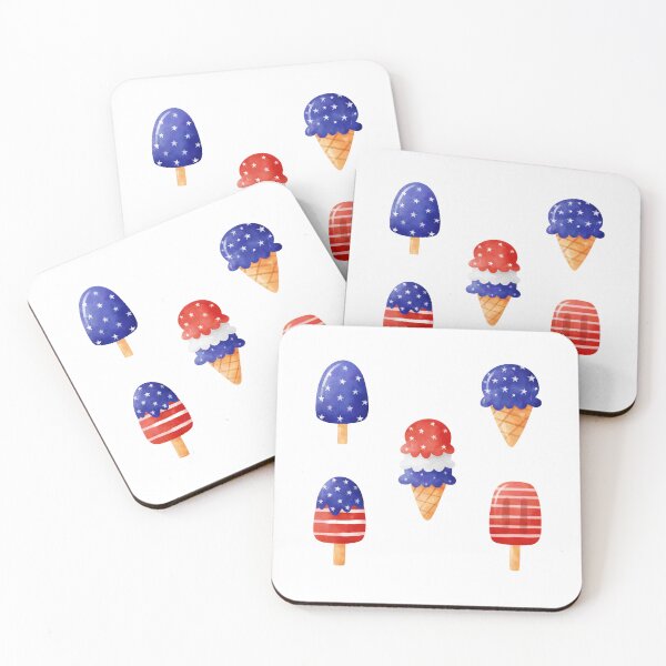 Item preview, 4th of July Watercolor Ice Cream Design for The Independence Day (Set of 5) designed and sold by OFMdesigns.