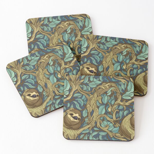 Item preview, Sloth Nouveau happy sloth pattern designed and sold by Viking-Samurai.