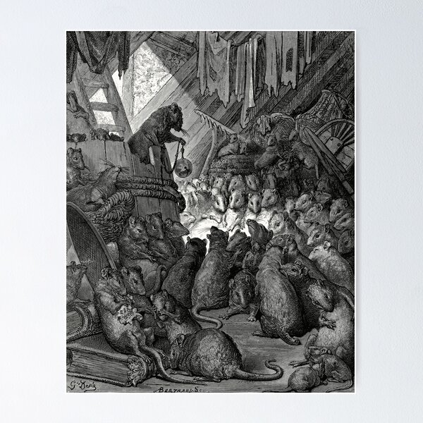 Aperçu de l'œuvre Le Conseil des Rats - Gustave Doré créée et vendue par forgottenbeauty.