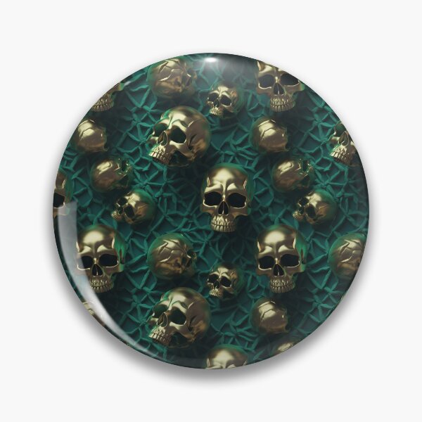 Item preview, Emerald Green Gold Skulls Seamless Pattern | Gothic Art for Dark Fashion designed and sold by springerclipz.