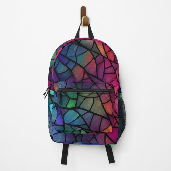 Item preview, Geometric stained glass iridescent pattern designed and sold by enipra.