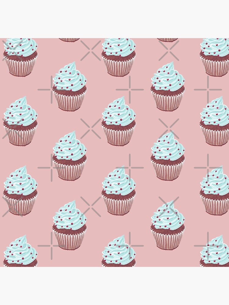 “Blue cupcake with pink background” Floor Pillow for Sale by SonjaT
