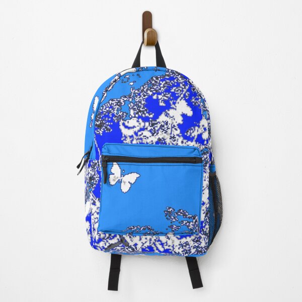 Item preview, ABSTRACT WHITE BUTTERFLIES BLUE GARDEN ART designed and sold by sharlesart.