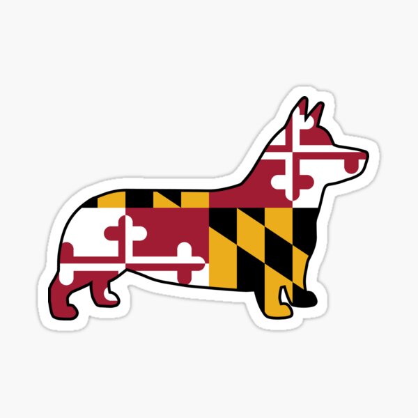 Item preview, Corgi Dog Silhouette with Maryland Flag designed and sold by Jenn Inashvili.