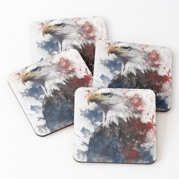 Item preview, American Bald Eagle with Red, White and Blue Splatter Paint designed and sold by EnviPrints.