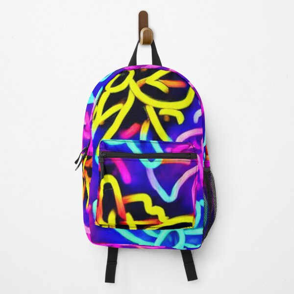 Item preview, Abstract Neon Flowers on Blue designed and sold by calibrit.