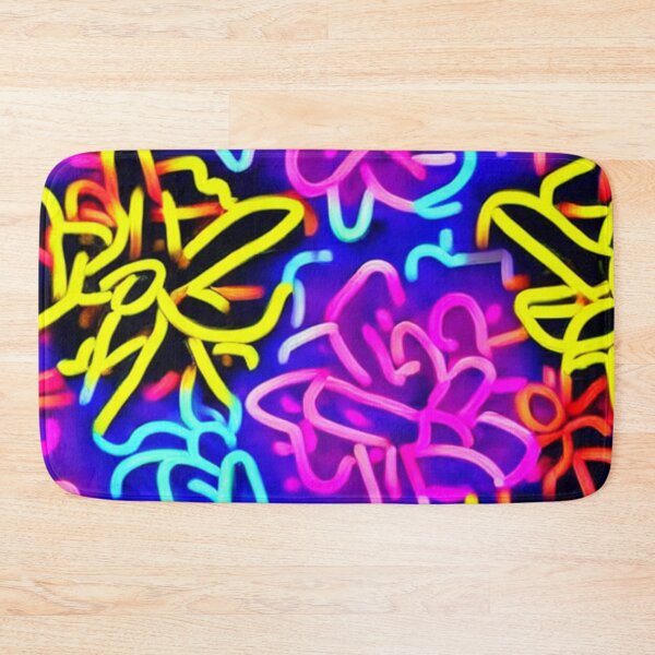 Item preview, Abstract Neon Flowers on Blue designed and sold by calibrit.
