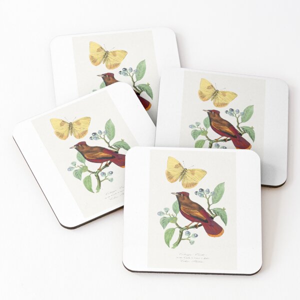 Item preview, Red Lark with yellow butterfly by Paul Gervais designed and sold by Earth Nature Creations.