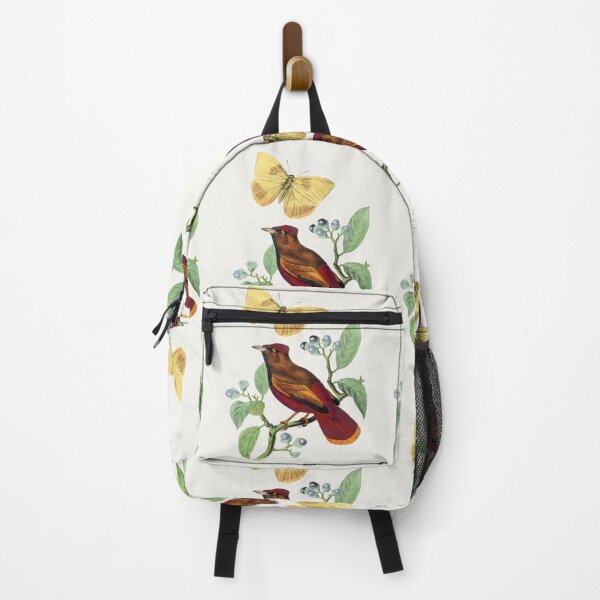 Item preview, Red Lark with yellow butterfly by Paul Gervais designed and sold by Earth Nature Creations.