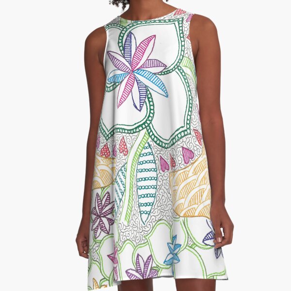 Sunshine in a Field of Flowers A-Line Dress