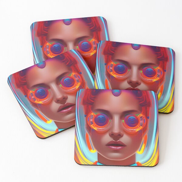 Item preview, Pixel Couture: Abstract Portrait of a Cyberpunk Fashionista designed and sold by Gemini Maison Print.