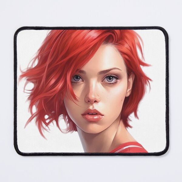 Item preview, Red-Haired 3D Girl - Incandescent Energy designed and sold by Neuronexia.