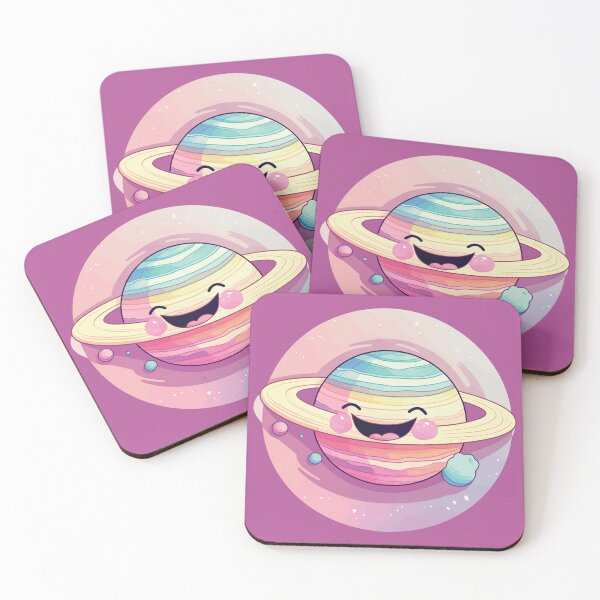 Item preview, Kawaii Rings of Joy: Saturn's Playful Cuteness designed and sold by TrendyArtInk.