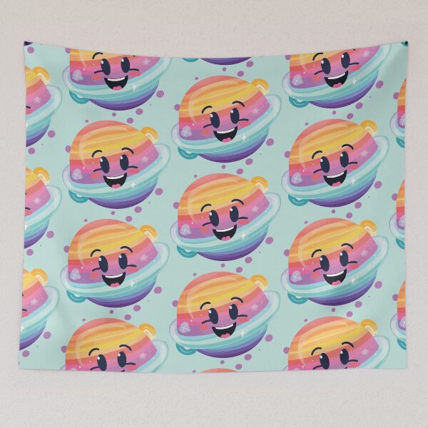 Artikelvorschau, Saturns süße Serenade: Kawaii Cosmic Delights entworfen und verkauft von TrendyArtInk.