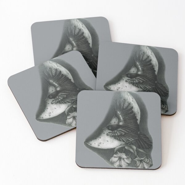 Item preview, Flying raven and flowers designed and sold by KnowingWonder.