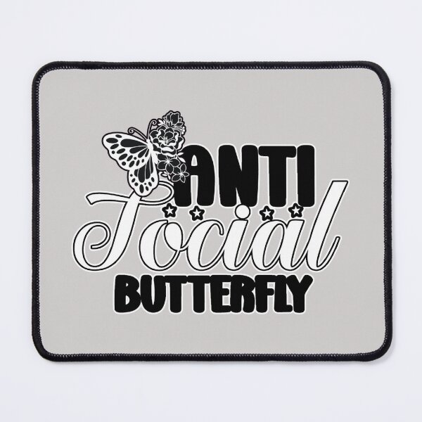 Item preview, Anti Social Butterfly Black and White with Butterfly designed and sold by JoyOfHopeStore.