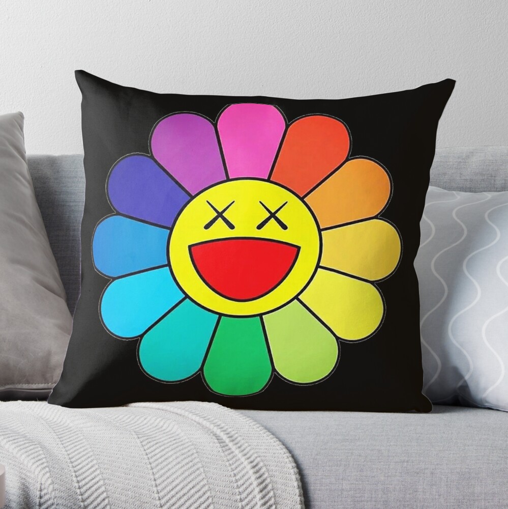 Throw Pillows Happy Colorful Smile Cushion Square Pillow with Insert  (Rainbow Splash Colors), Large - Harris Teeter