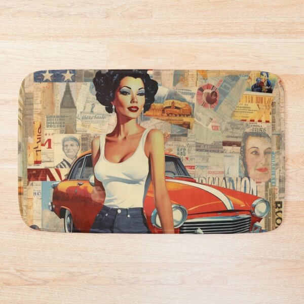 Item preview,  America Retro Vintage Patchwork of Americana Pattern Collage designed and sold by BrandonArtWorld.