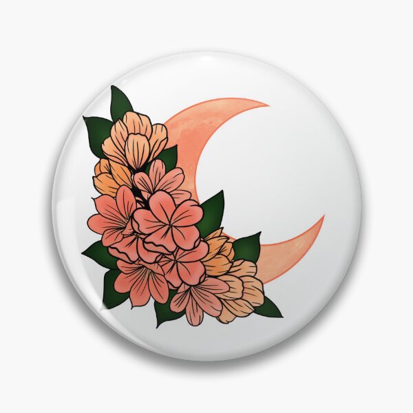 Item preview, Pink moon and flowers designed and sold by SarasStuff94.