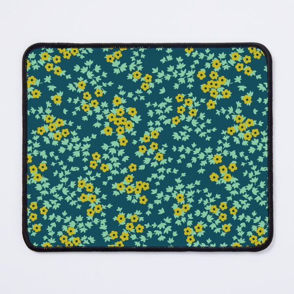 Item preview, Vintage Ditsy Floral - Deep Teal & Yellow designed and sold by Sarah Thorpe Designs .