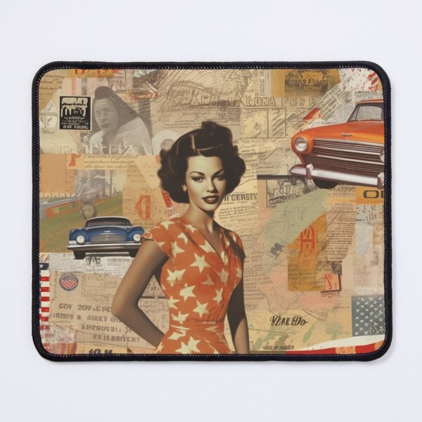 Item preview, America Retro Vintage Patchwork of Americana Pattern Collage designed and sold by BrandonArtWorld.