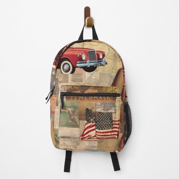 Item preview, America Retro Vintage Patchwork of Americana Pattern Collage designed and sold by BrandonArtWorld.