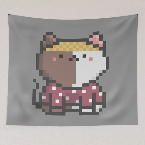Item preview, Pixel Quiet Two Face Brown Black Cat 100 designed and sold by sosorimaru.
