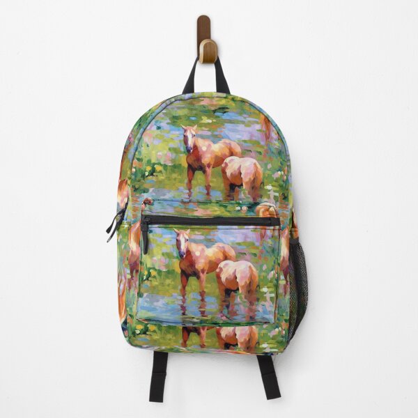 Item preview, Painted Horses in pond of lillys designed and sold by WhimsyLand.