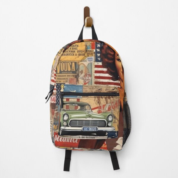 Item preview, America Retro Vintage Patchwork of Americana Pattern Collage designed and sold by BrandonArtWorld.