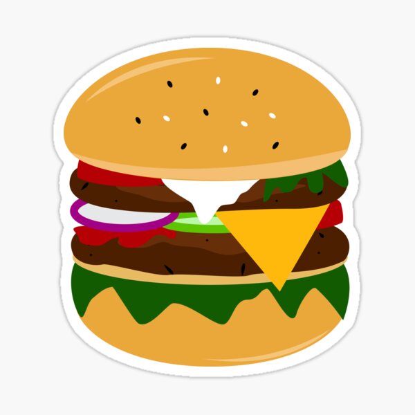 Hamburger delicious food Sticker for Sale by showoffmarket