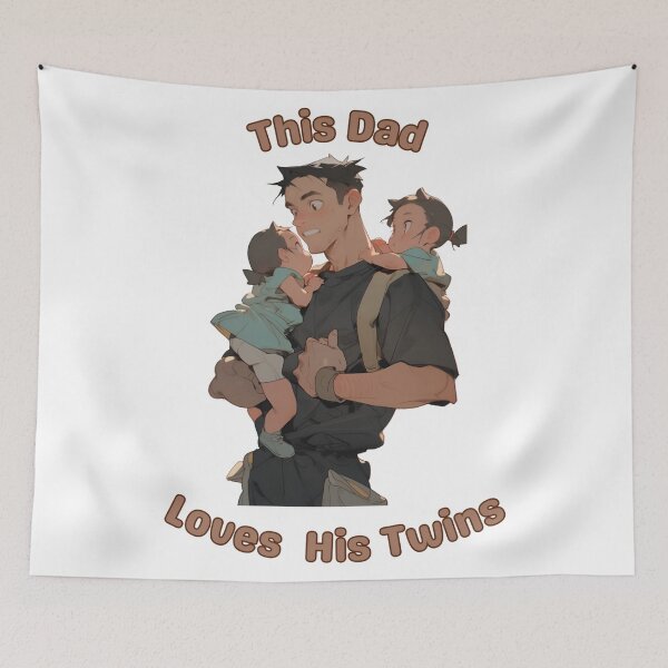 Item preview, This Dad Loves His Twins Art designed and sold by StickeryPickery.